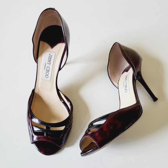Jimmy Choo Dark Burgundy and Black Formal Shoes